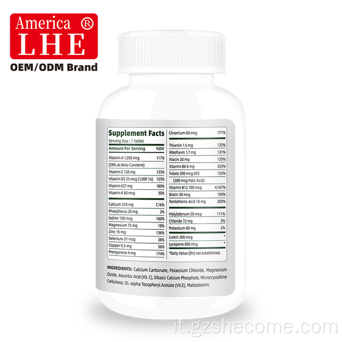 Shecome Multivitaminico Vitamina D3 Vitamine del gruppo B Compresse di zinco